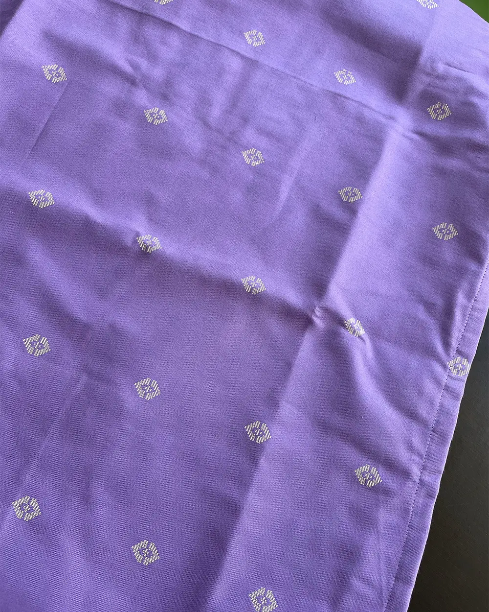 T082 2 in 1 Lavender Handloom Cotton Kurta Set - Image 5