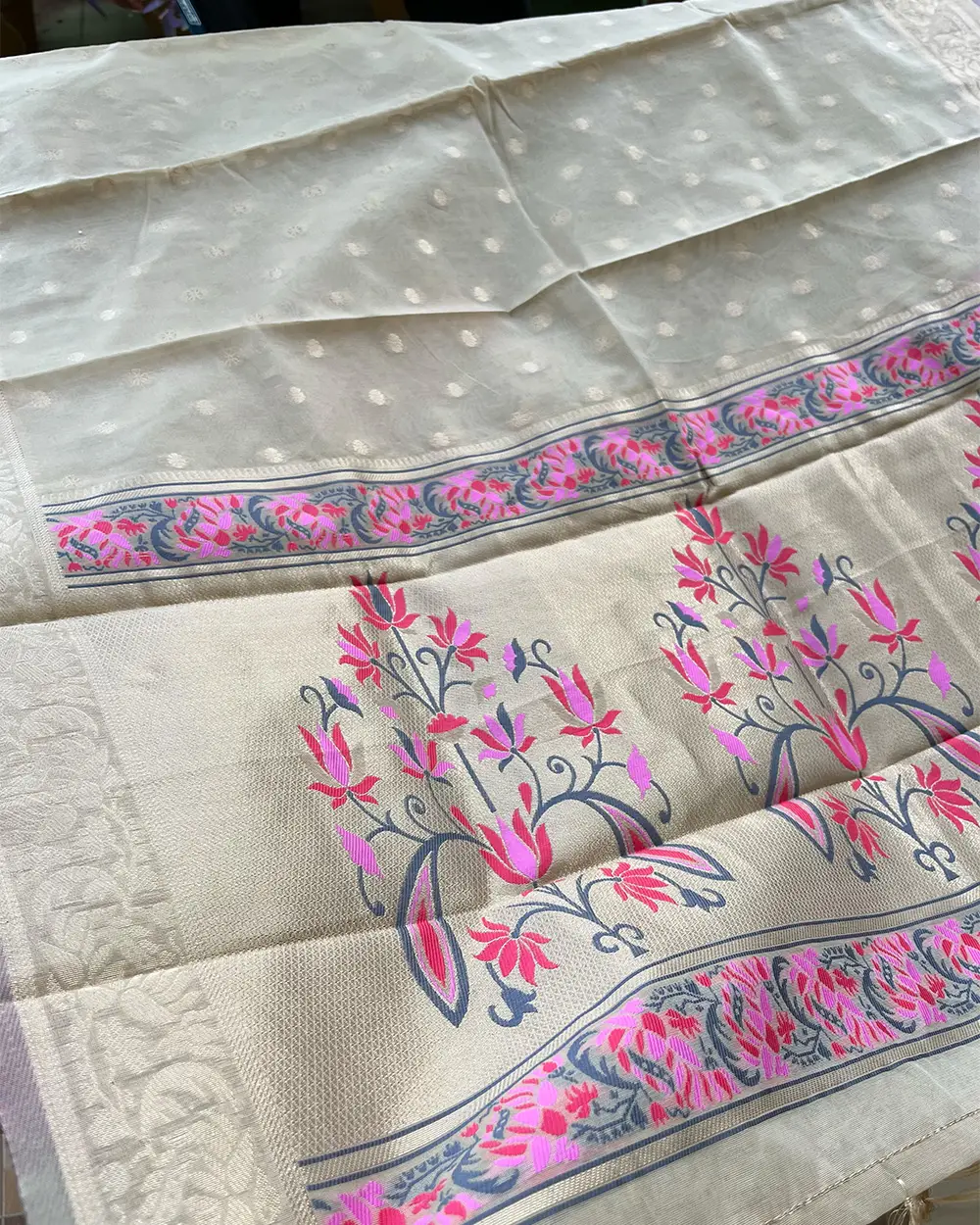T102 Banaras cotton kurta set (Top-Dupatta) - Image 3