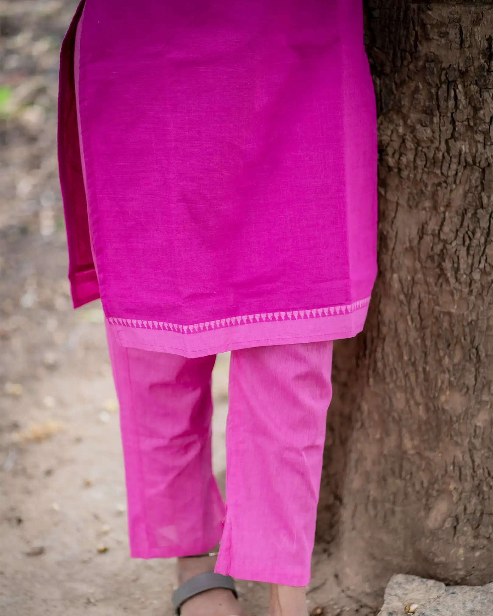 T041 Gulabi handloom cotton kurta set - Image 3