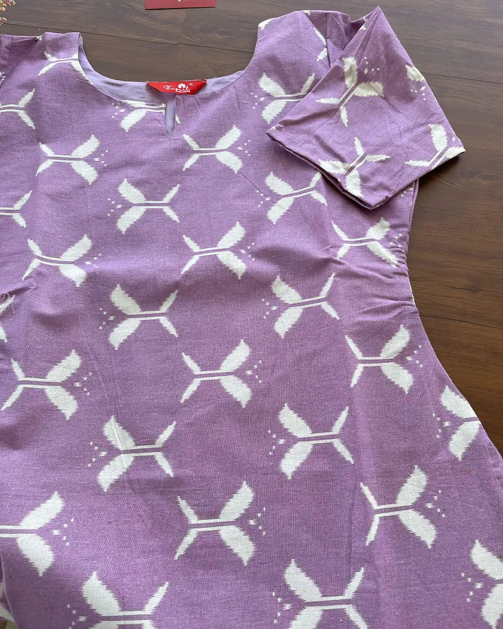 T155 Lavender Cotton Kurta - Image 2