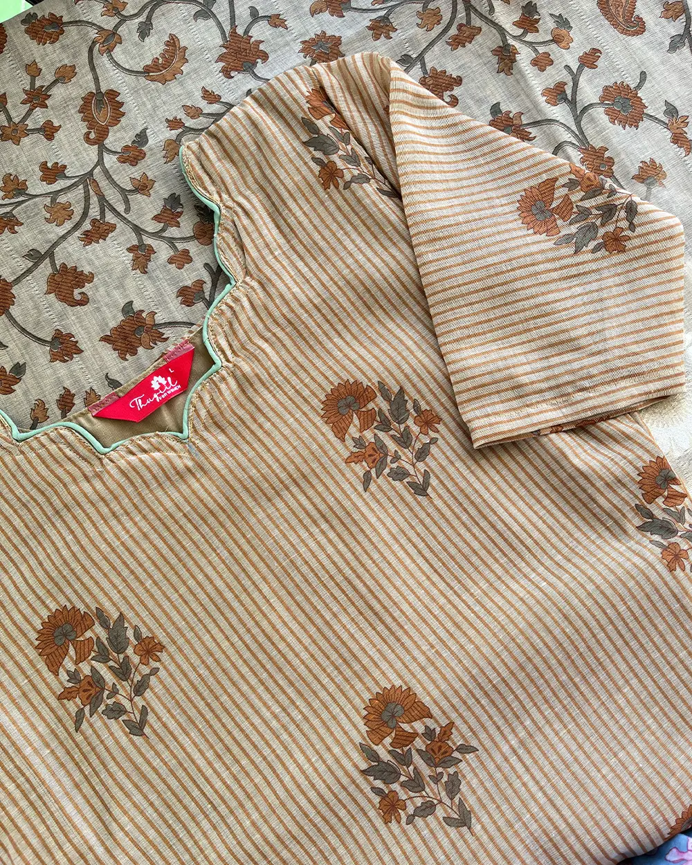 T081 Luxe - Mustard Chanderi Jecard Kurta Set - Image 5