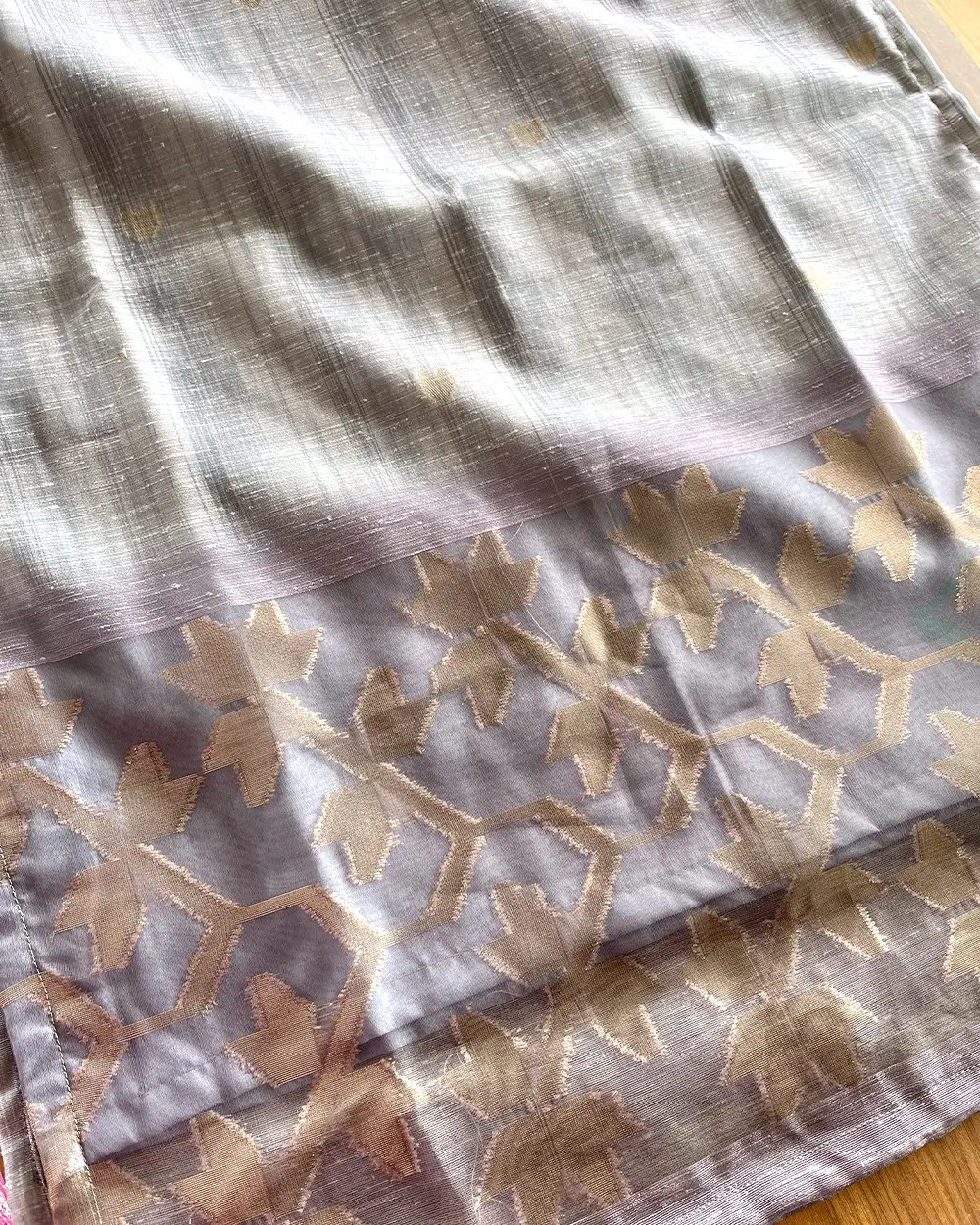 T063 Luxe - Pure Jute Silk Kurta Set (Top-Dupatta) - Image 3