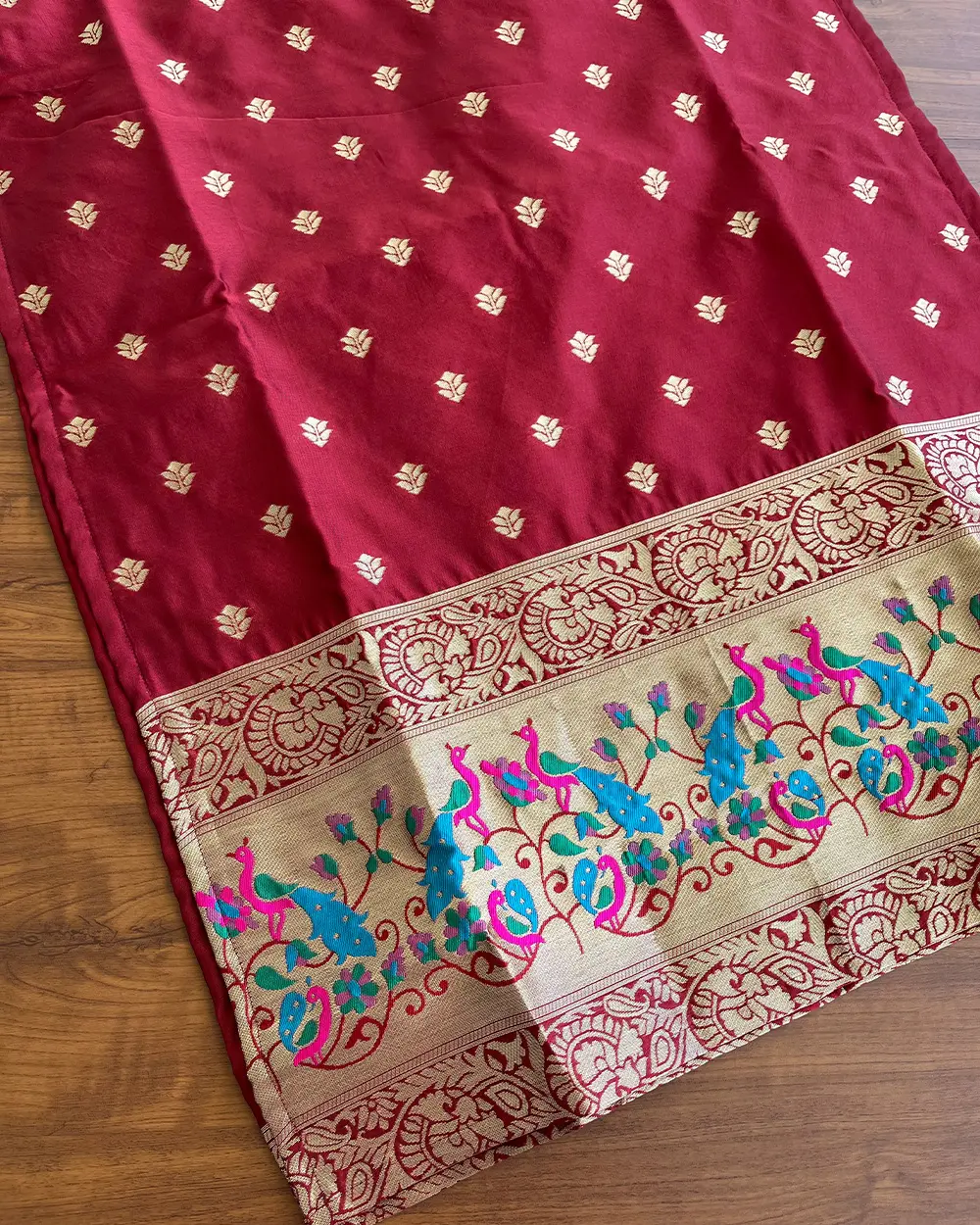 T115 Maroon Banaras Set Silk Kurta set - Image 4