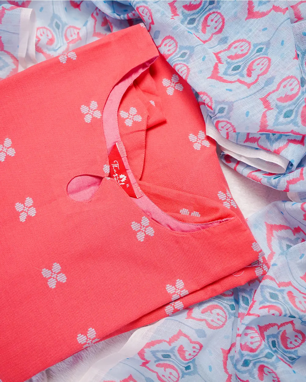 T171 Coral Breeze Kurta Set (Top-Dupatta) - Image 3
