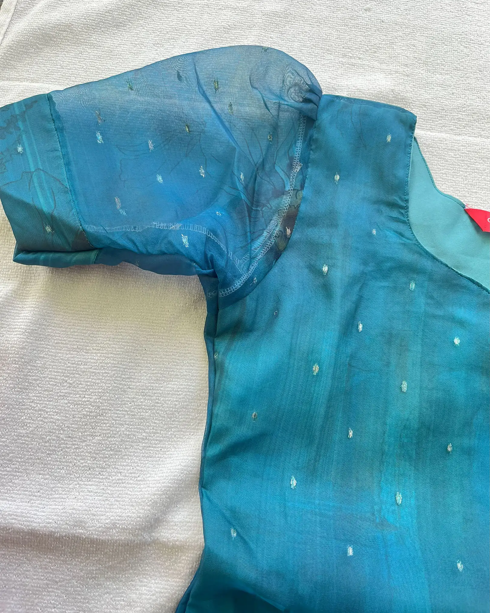 T035 Peacock organza kurta set - Image 4