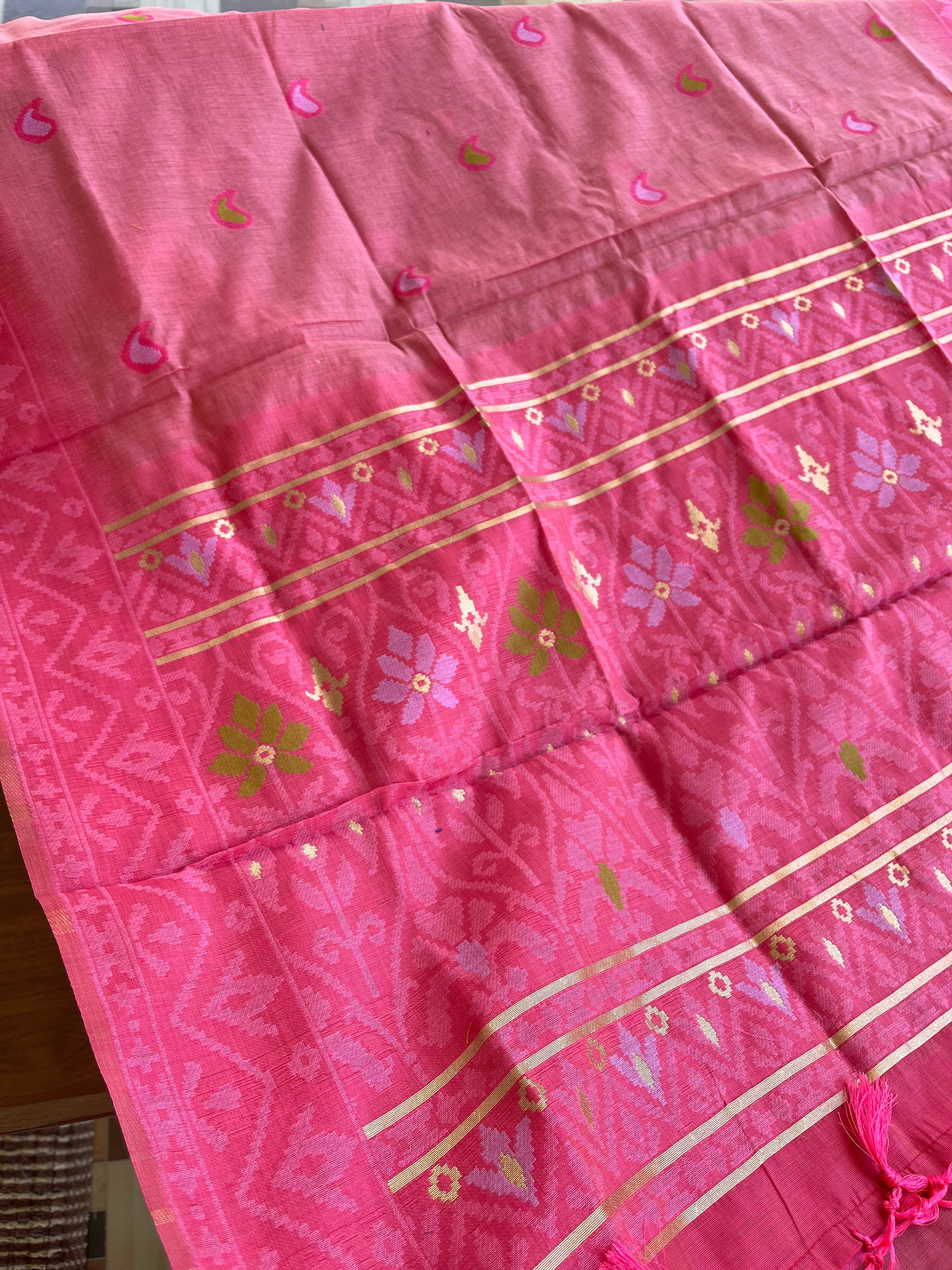 T136 Pink Mango Kurta set (Top-dupatta) - Image 4