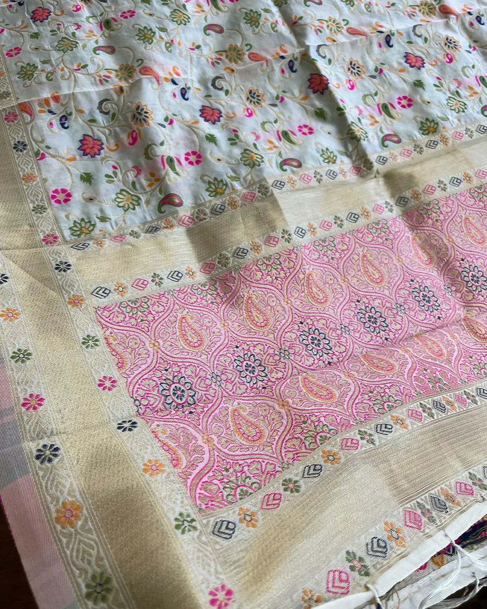 T127 Pink Mix n Match Kurta set (Top-Dupatta) - Image 3