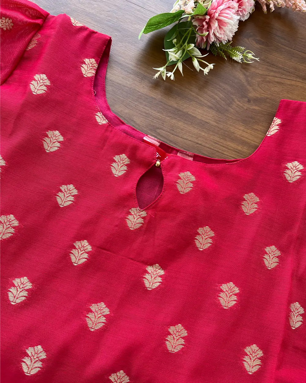 T092 Rani Pink - 2 Banaras Cotton Kurta Set (PRE ORDER 20-25 days) - Image 3