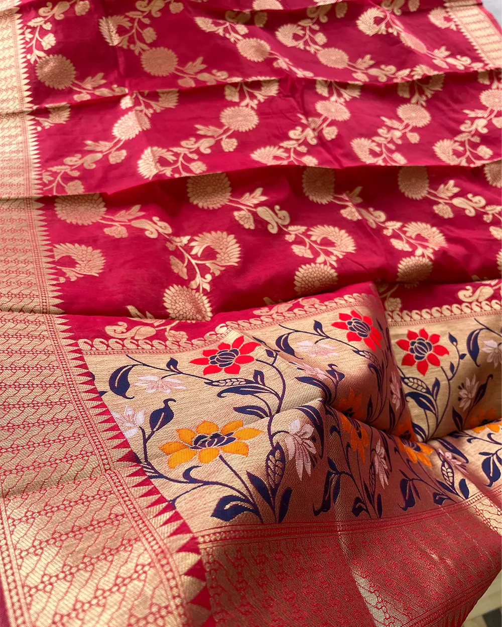 T092 Rani Pink - 2 Banaras Cotton Kurta Set (PRE ORDER 20-25 days) - Image 6
