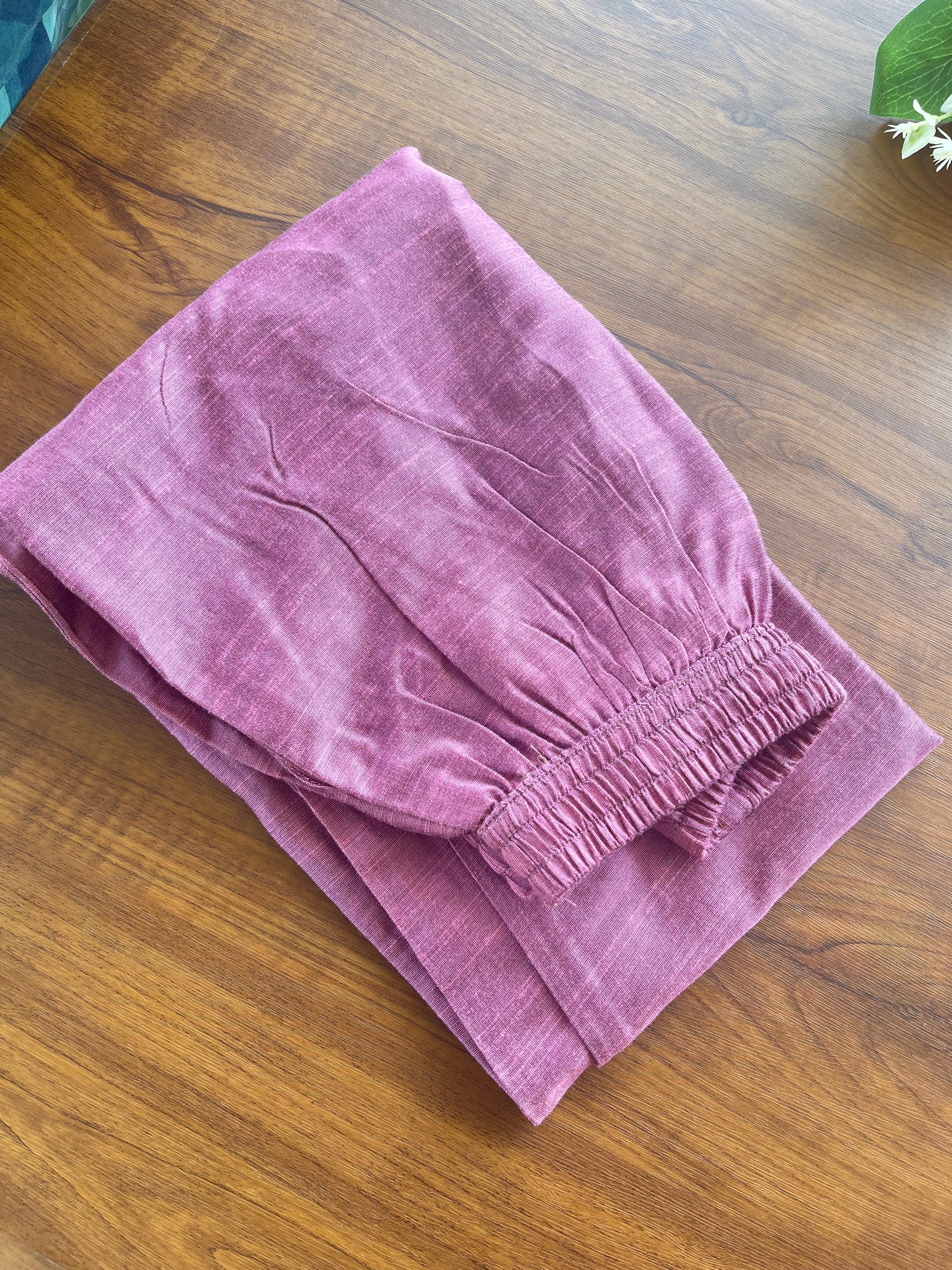 T131 READY TO DISPATCH Mauve Rose Slub Silk 3 pcs - Image 3