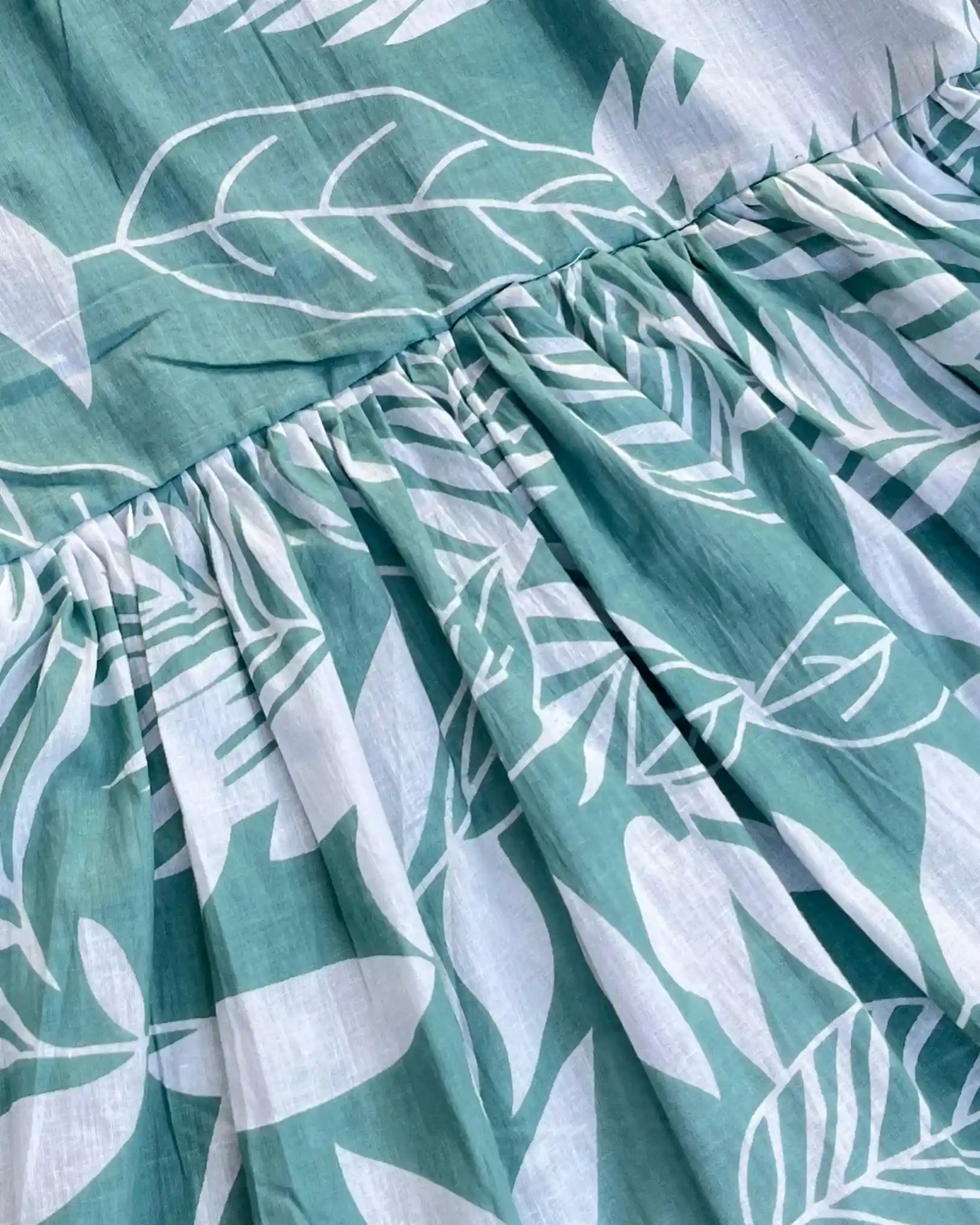 T028 Sea green cotton peplum top - Image 3