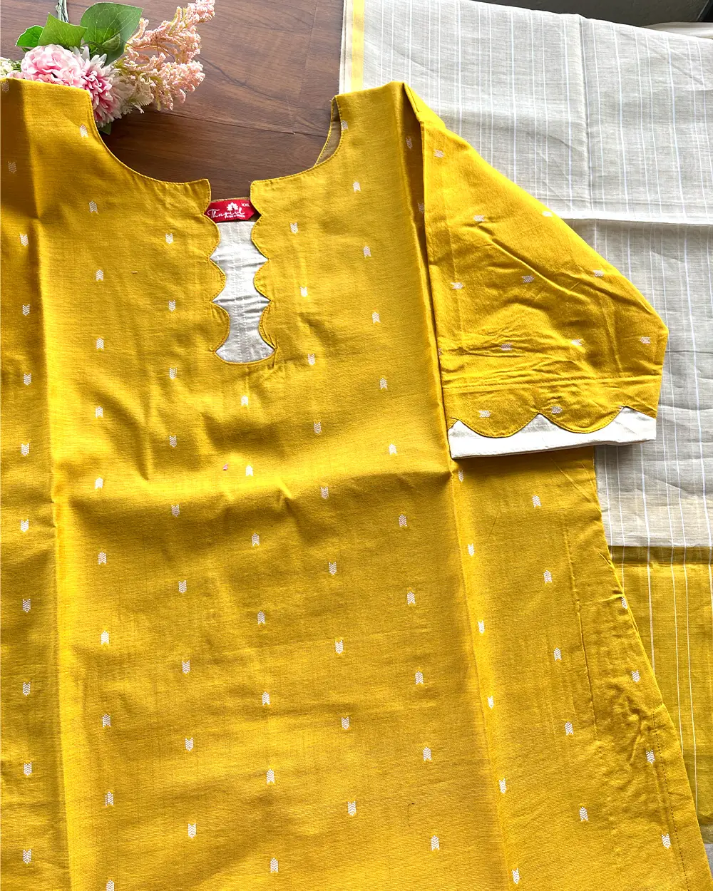 T181 Sunflower Yellow Butter Silk Kurta Set - Image 4