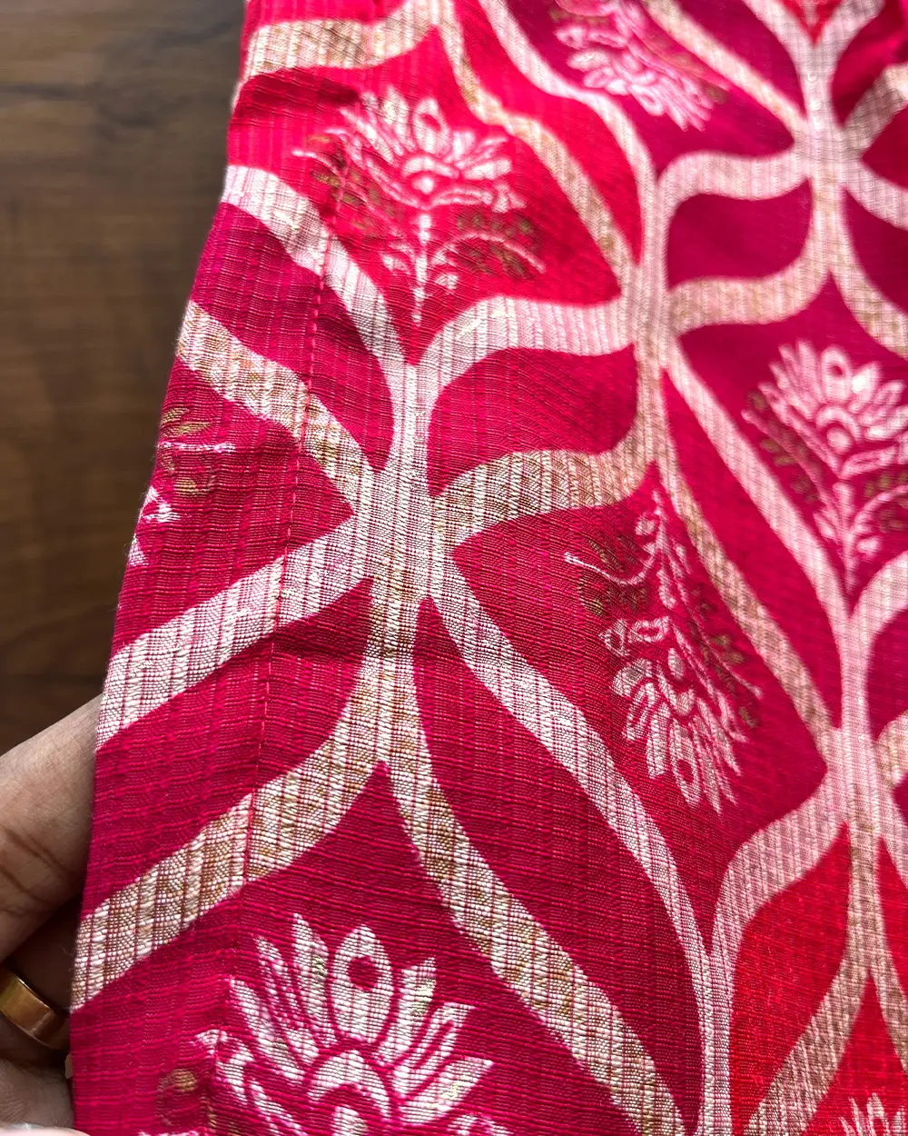T194 Luxe Red Silk Kurta - Image 4