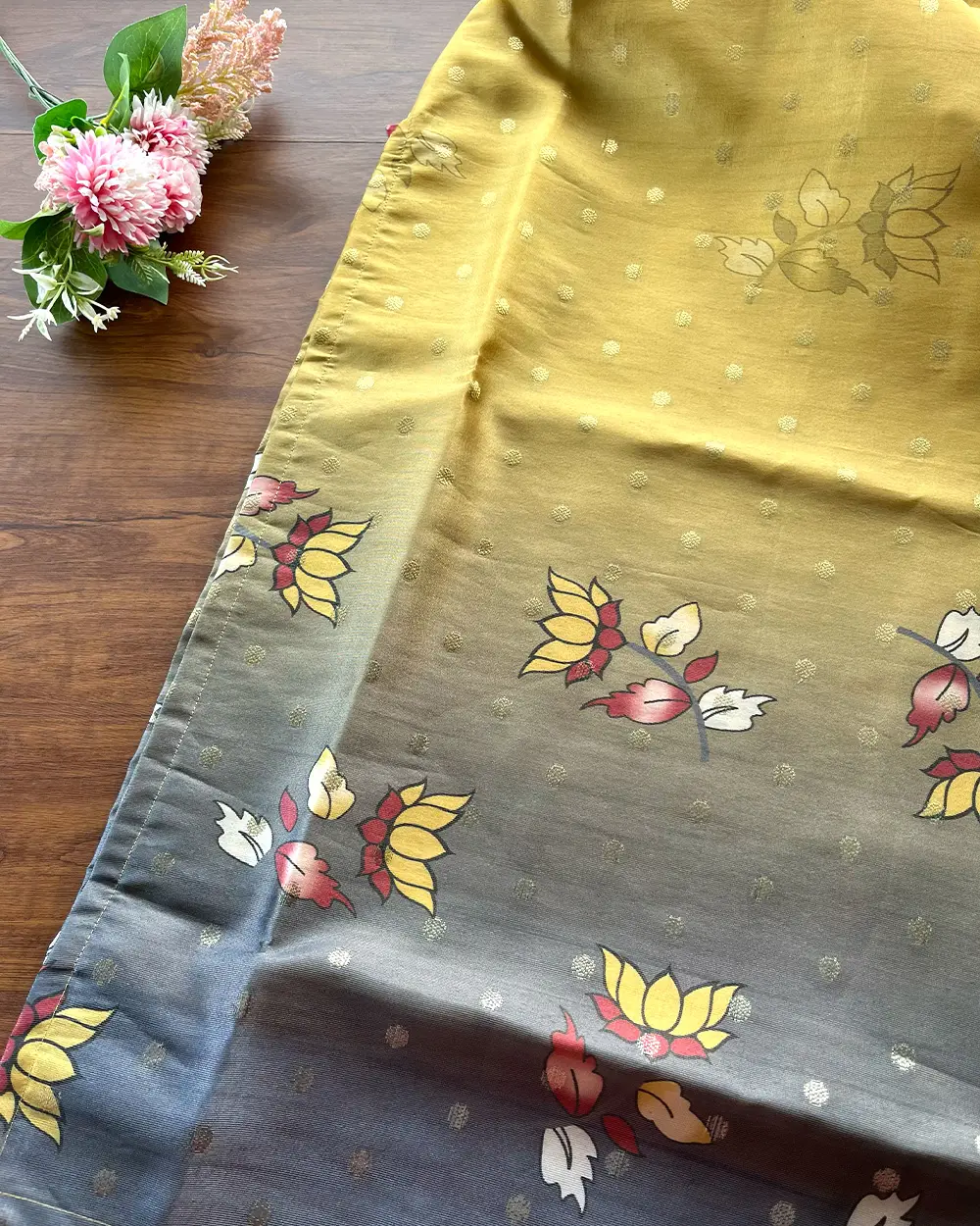 T202 Sunshine Silk Kurta Set (Top - Dupatta) - Image 4
