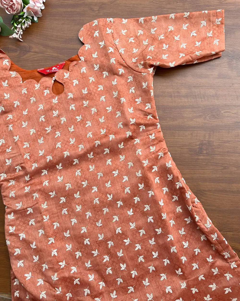 T208 Soft Coral Kurta - Image 2