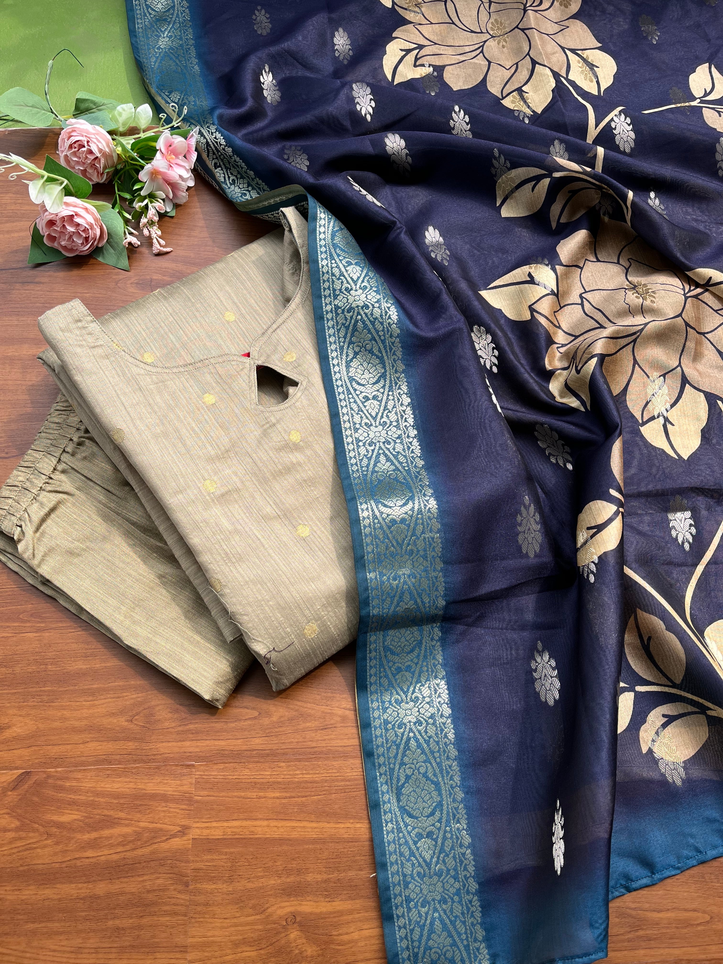 T211 Ivory Aura Silk Kurta Set