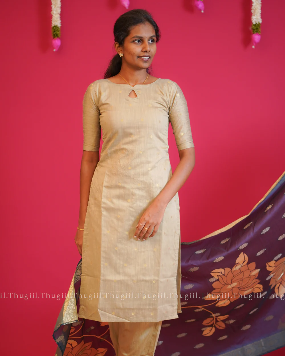 T211 Ivory Aura Silk Kurta Set - Image 4