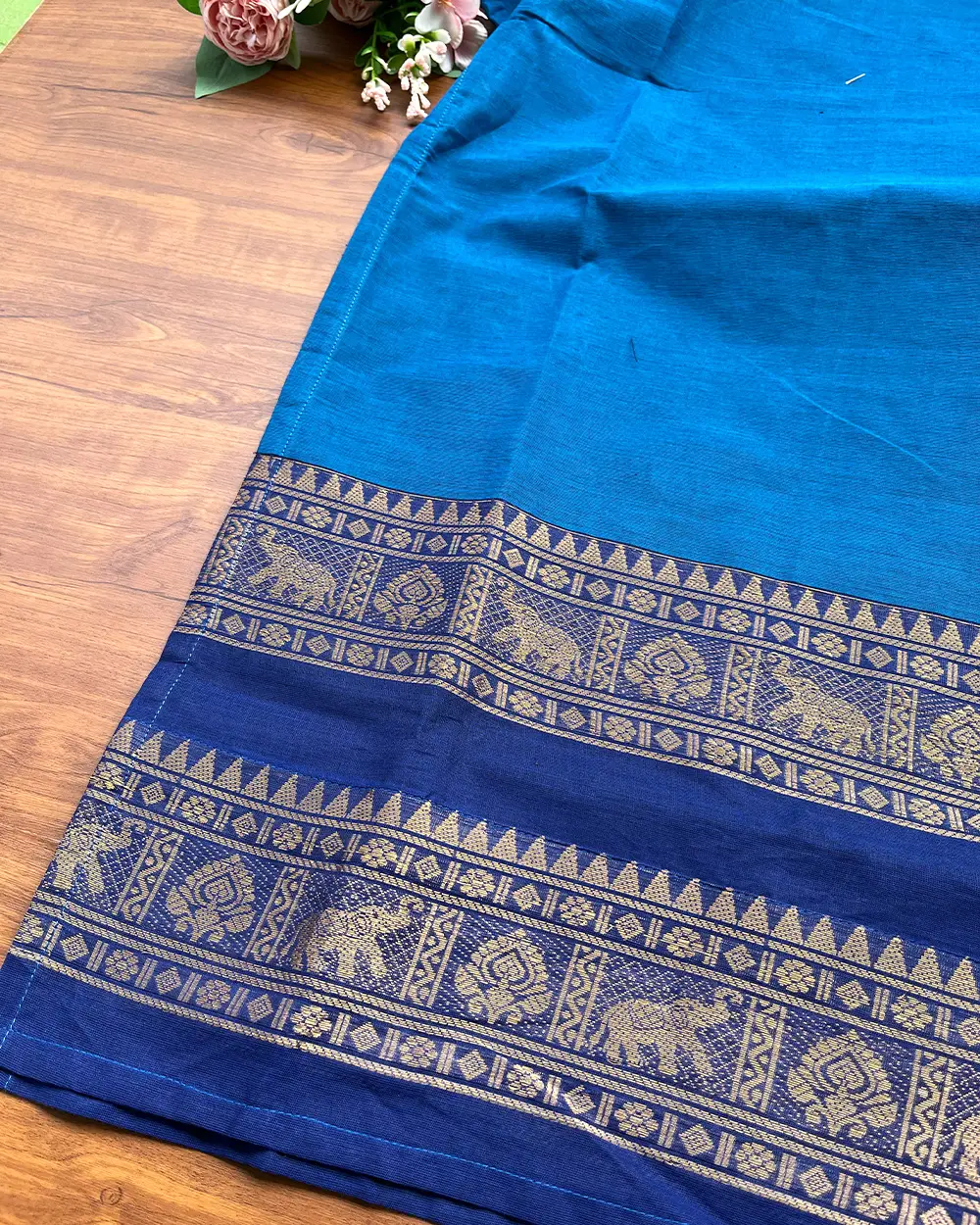 T212 Kalamkari Rhythm Silk Kurta Set (Top - Dupatta) - Image 4