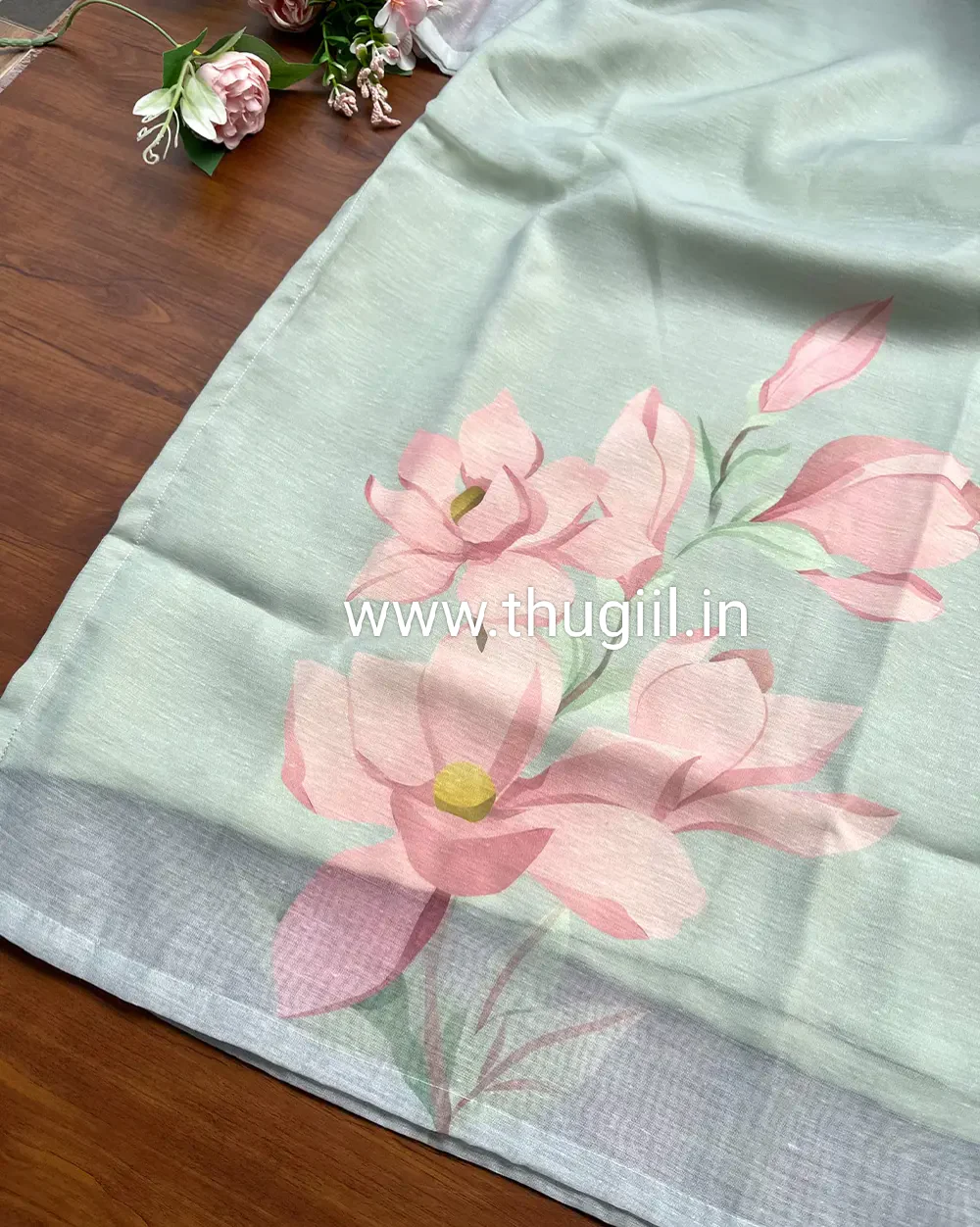 T213 Sage Blush Grace Kurta Set (Top-Dupatta ) - Image 4