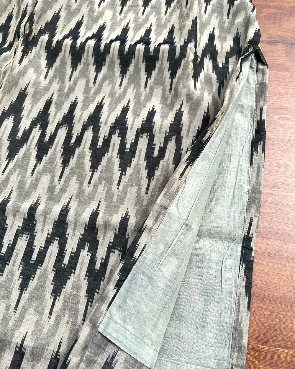 T214 Grey Chanderi Kurta - Image 4