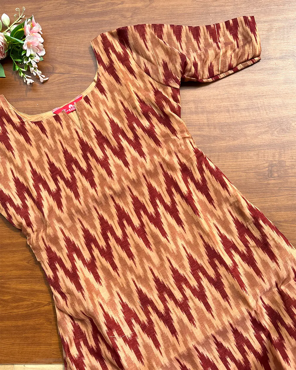 T215 Maroon Chanderi Kurta - Image 2