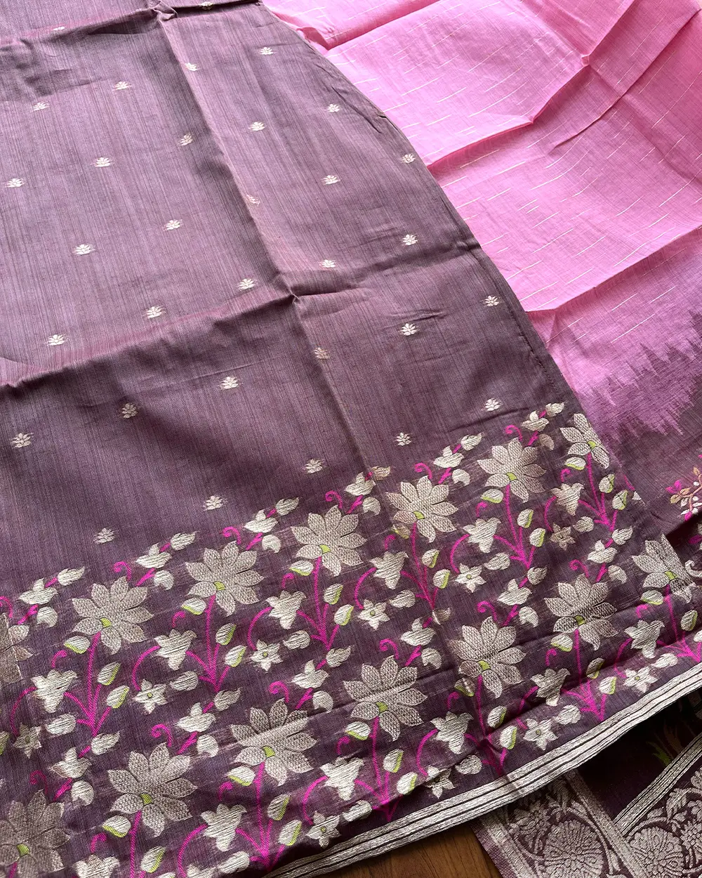 T219 Ready To Dispatch - Royal Rosewood Bloom Kurta Set (Top - Dupatta) - Image 3