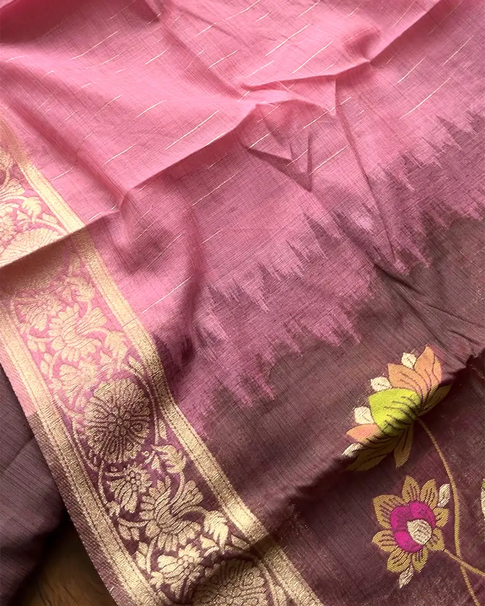 T219 Ready To Dispatch - Royal Rosewood Bloom Kurta Set (Top - Dupatta) - Image 4