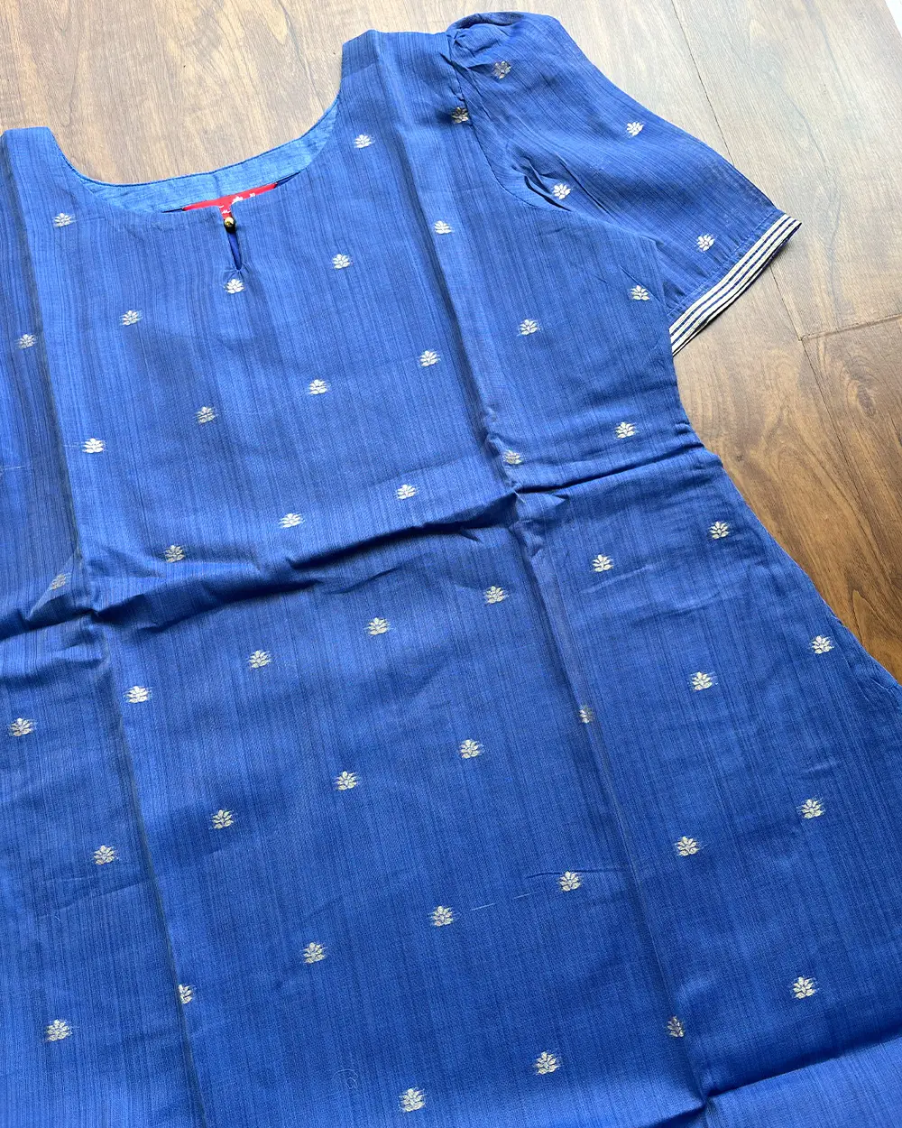 T220 Ready To Dispatch -  Blue Meadow Kurta Set (Top - Dupatta) - Image 3