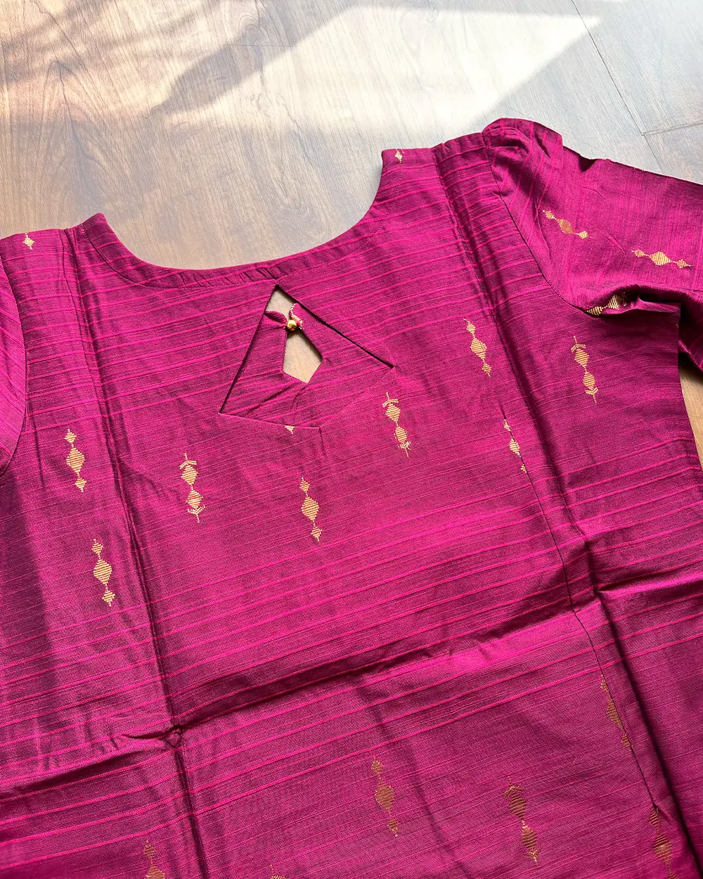 T226 READY TO DISPATCH - Berry Blush Silk Kurta Set (Top - Dupatta) - Image 4