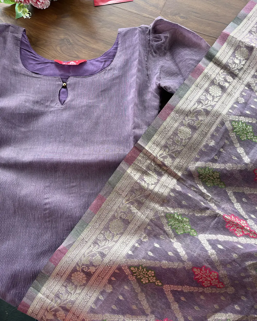 T229 Royal Violet Grace Kurta Set (Top - Dupatta) - Image 2