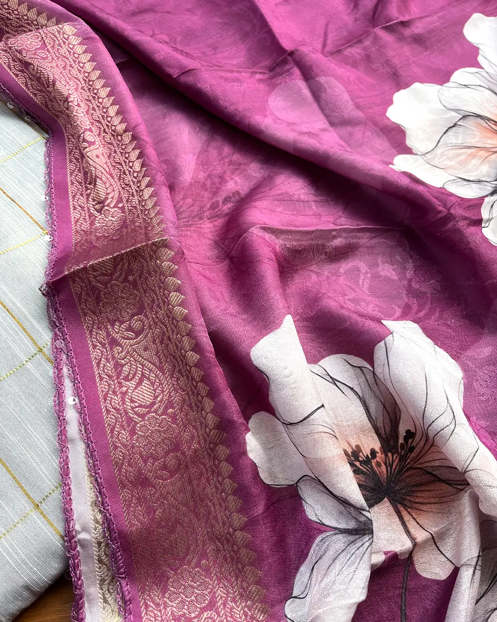 T233 Royal Plum Kurta Set (Top - Dupatta) - Image 3
