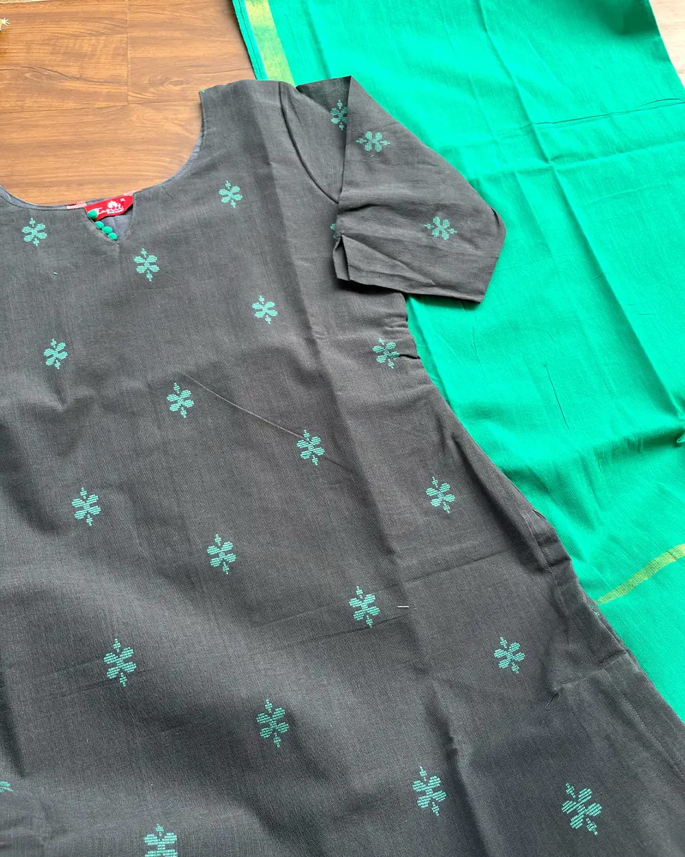 T240 Grey Cotton Kurta Set - Image 2