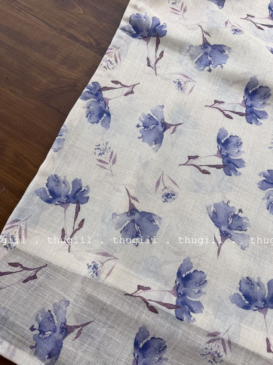 T254 Lavender Floral Silk Kurta - Image 3