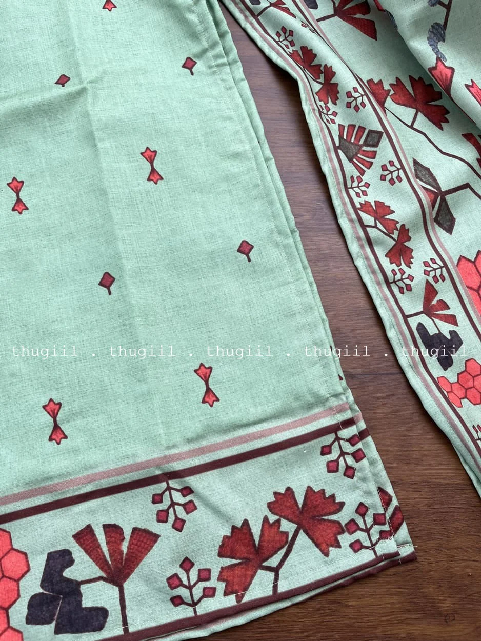 T266 Dusk Green Kurta Set (Top - Dupatta ) - Image 3
