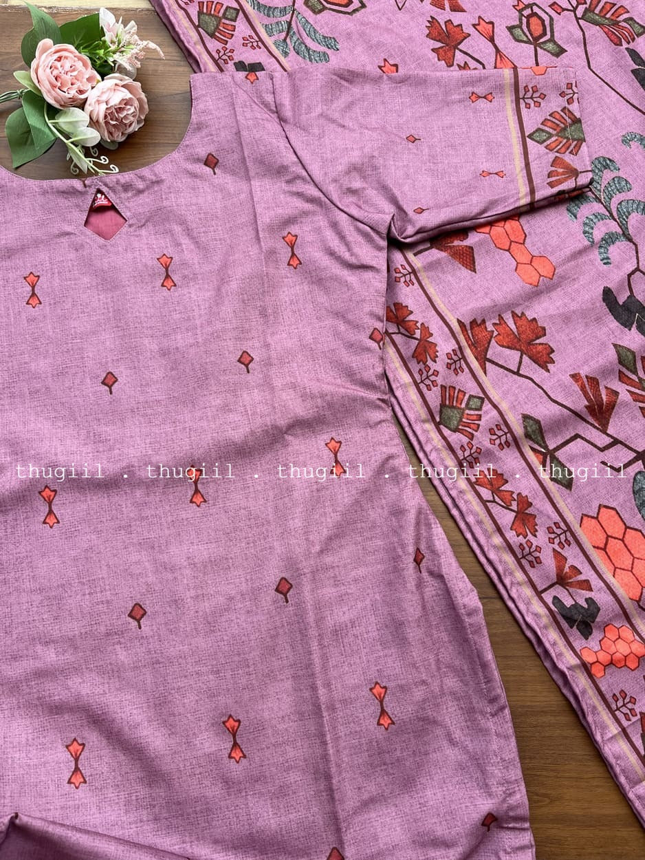 T267 Dusk Petal Kurta Set (Top - Dupatta ) - Image 2