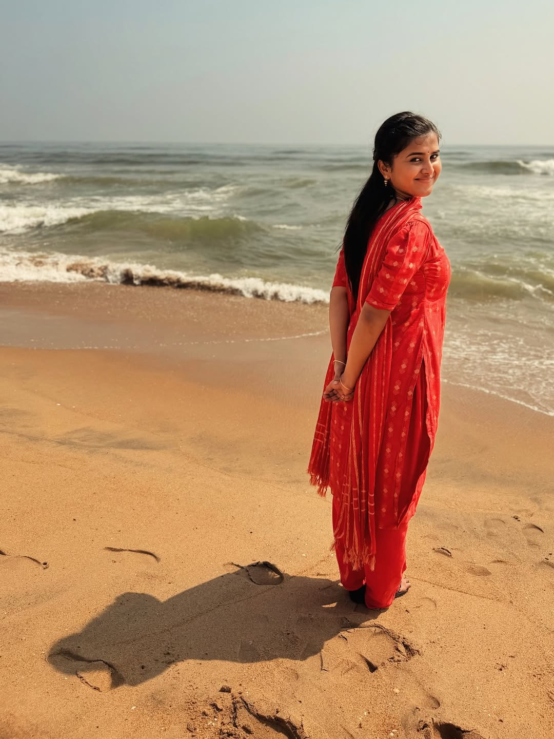 T270 Red Lady Kurta Set - Image 5