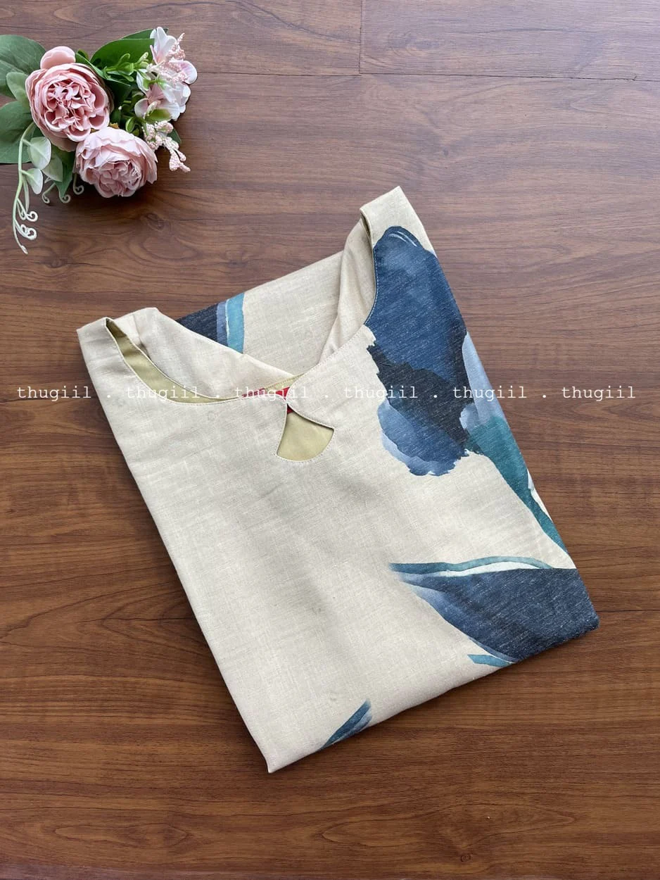 T279 Beige Floral Kurta