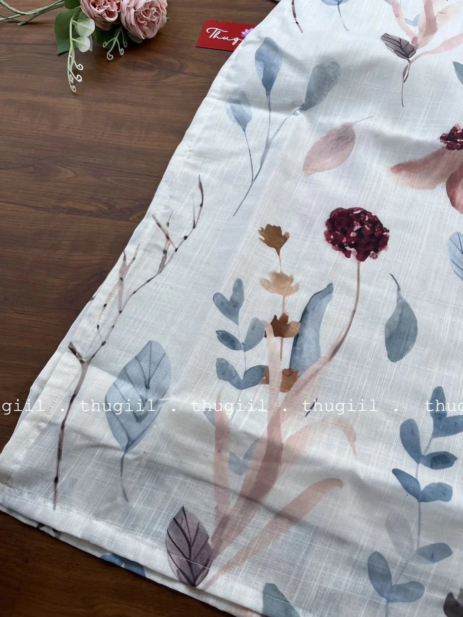 T293 Floral Soft Linen Kurta - Image 3