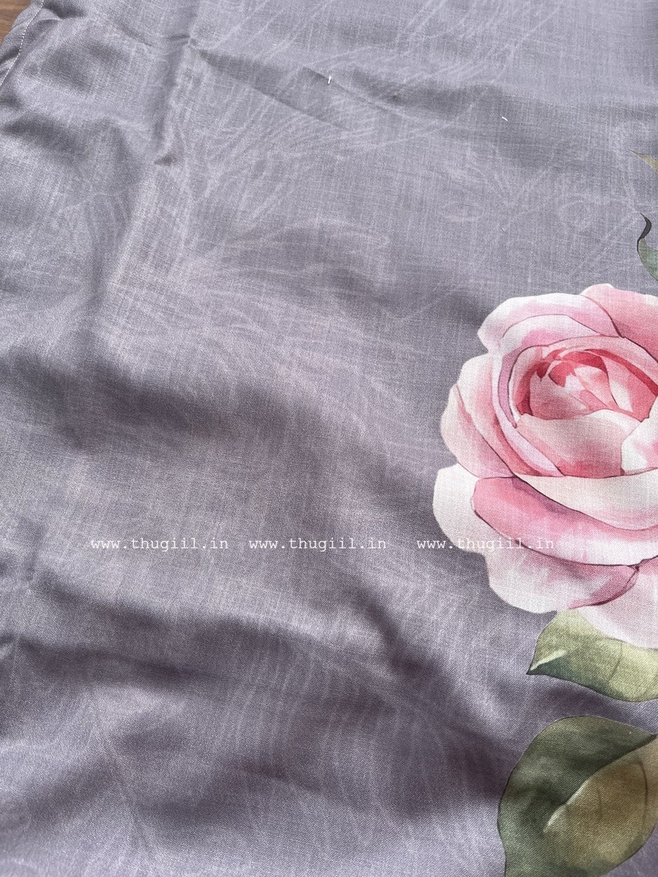 T304 Gulabi Grey Kurta Set (Top-Dupatta) - Image 3