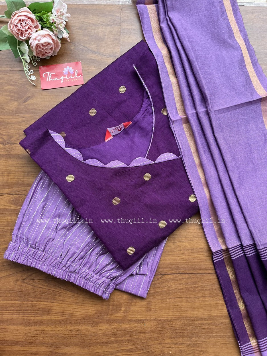 T305 Violet Grace Kurta Set