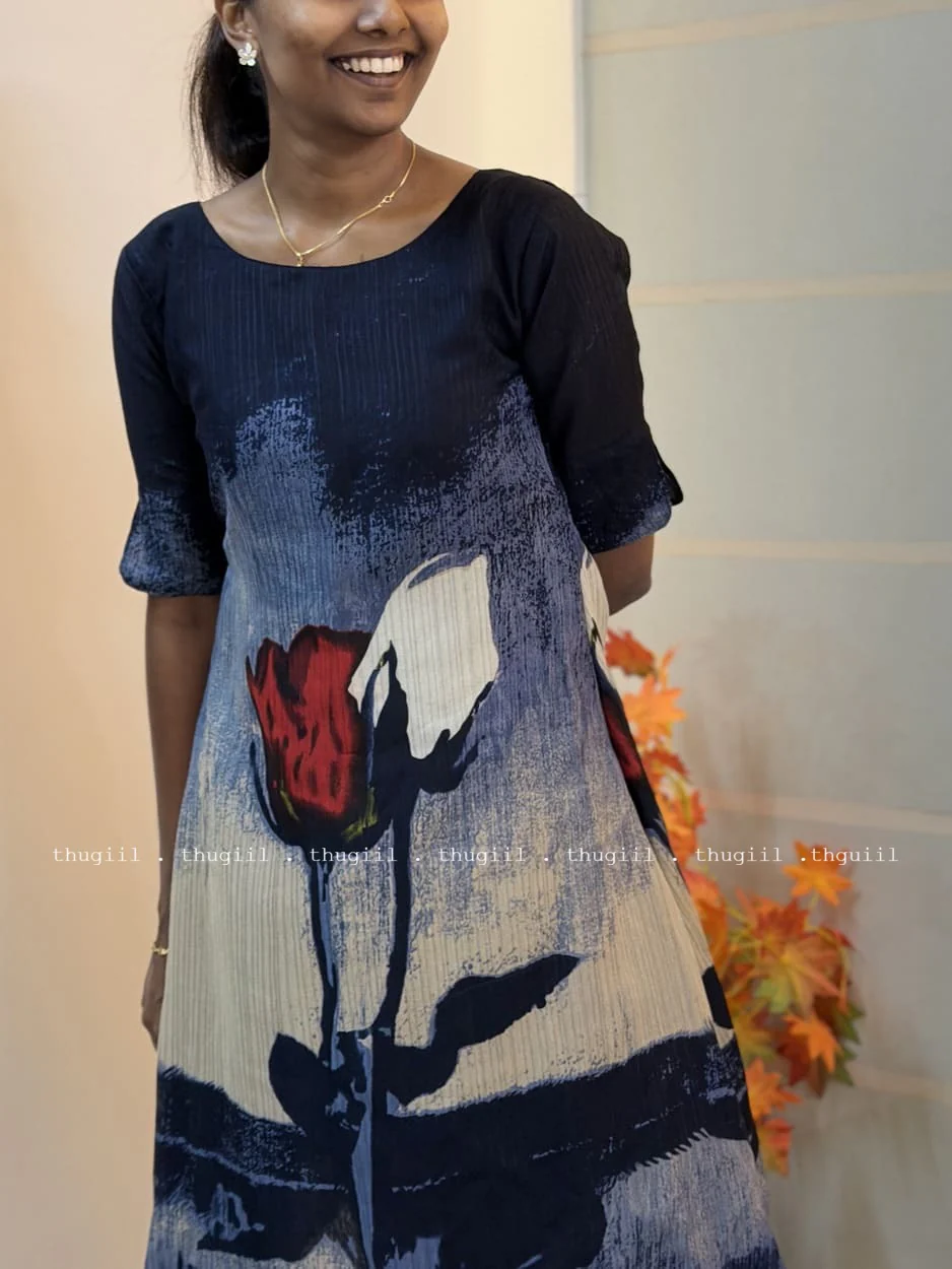 T306 Scarlet Petal Aline Kurta - Image 3