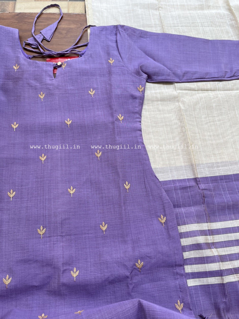 T314 Lilac Aura Kurta Set - Image 3