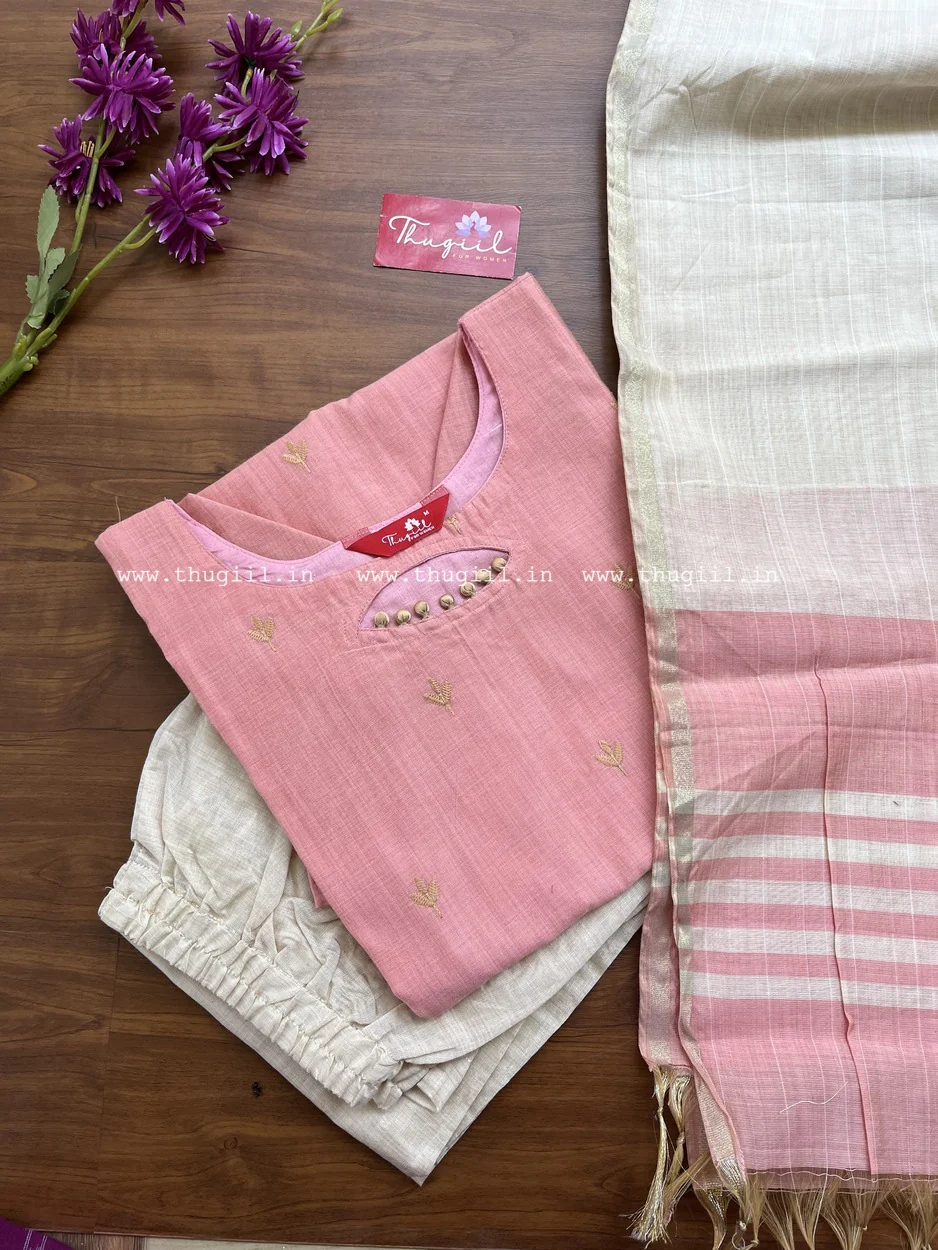 T315 Blush Pink Kurta Set - Image 2