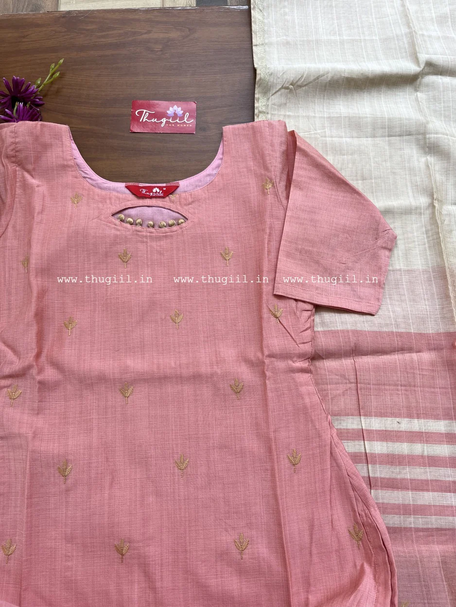 T315 Blush Pink Kurta Set - Image 3
