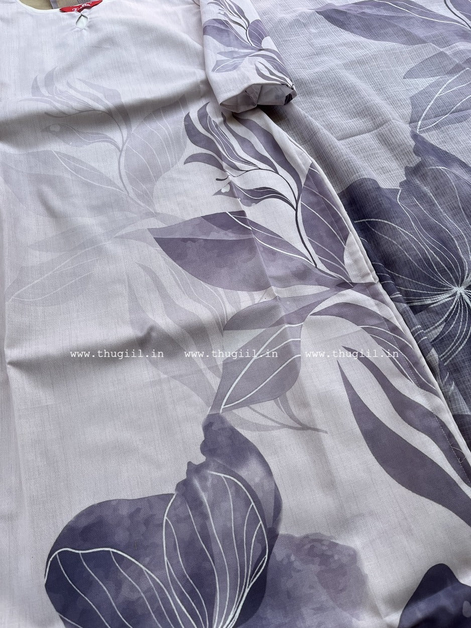 T320 Moonmist Linen Kurta Set (Top-Dupatta) - Image 2