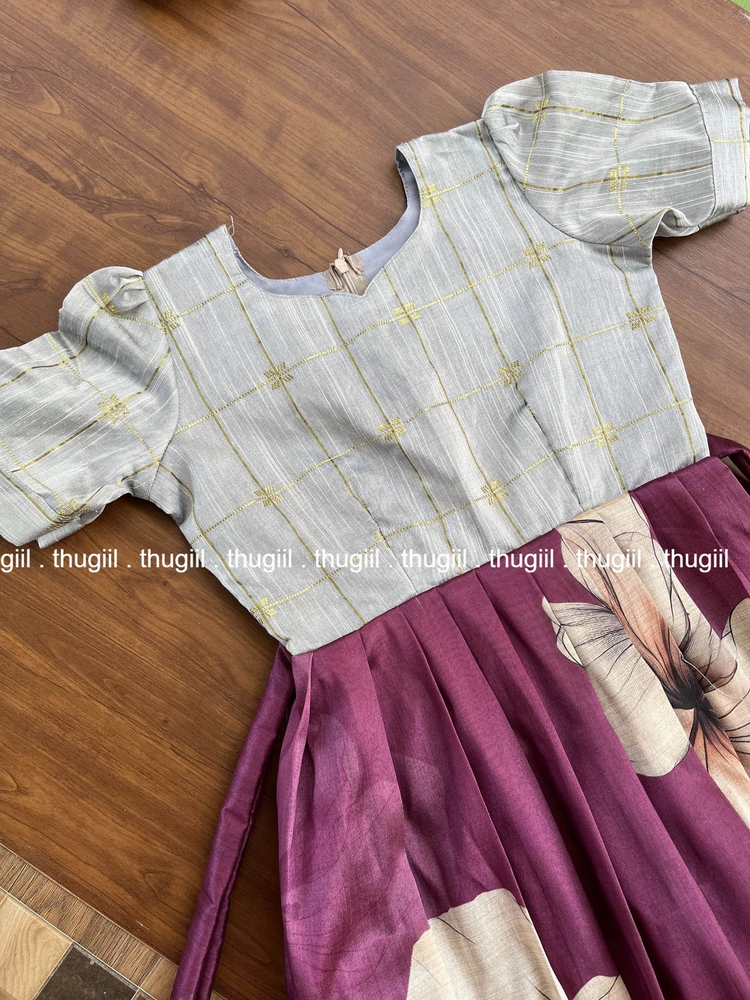 TMini03 Royal Plum Long Frock - Image 2