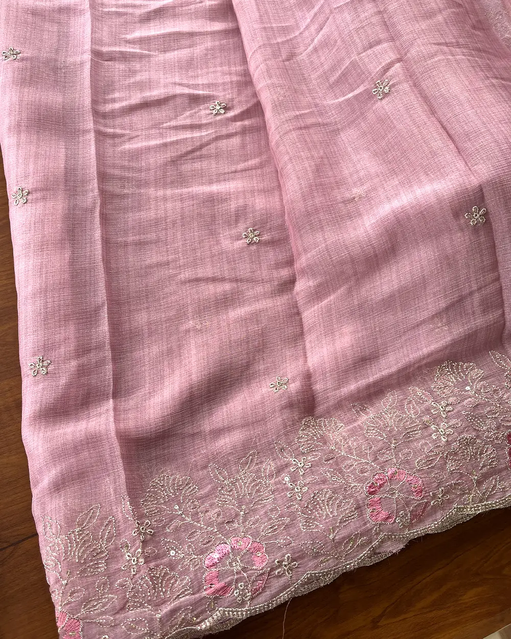 T112 Crushed Crepe Silk Unstitched Suits - Image 5